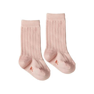 Nature Baby - Organic Cotton Rib Socks - Rose Bud