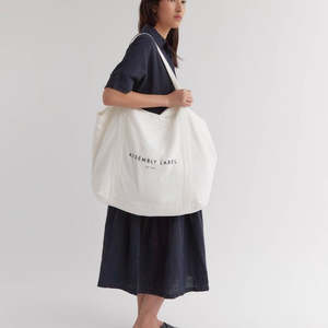 Assembly Label - Linen Tote Bag - Antique White