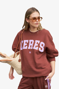 Sweatshirts Crews: Ceres Life - Isla Slouchy Crew - Burnt Toffee
