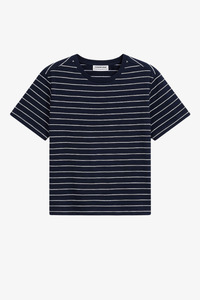 Country Road: Country Road - Stripe Textured Slub T-Shirt - Navy Stripe