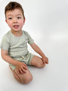 Organic Cotton Ribbed Summer Set | Matcha