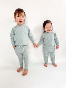Organic Cotton French Terry Set | Duck Egg Blue