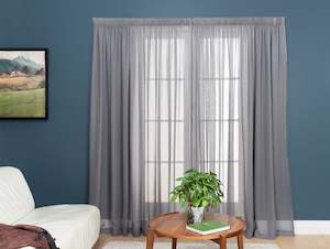 Ready Made Curtains: Awaroa Sheer Curtains - Graphite