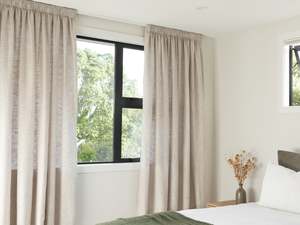 Nicosia Lined Pencil Pleat Curtains - Oyster