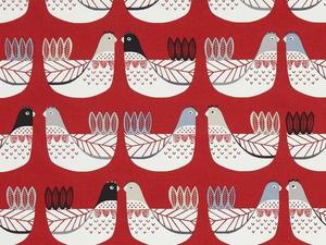 Nordic Collection: Cluck Cluck Scarlet Fabric