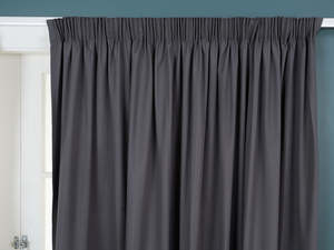 Clearance Ready Made Curtains: Ready Made Blockout Pencil Pleat Lining - Graphite
