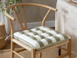 Hahei Stripe Chair Pad - Olive