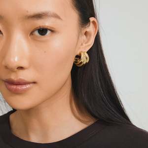 Jewellery: Damian Recycled Earrings - Gold Plated