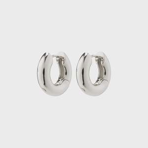 Pilgrim: Pilgrim | AICA chunky hoop earrings silver-plated