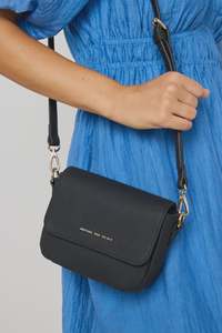 London Black Leather Small Crossbody Bag