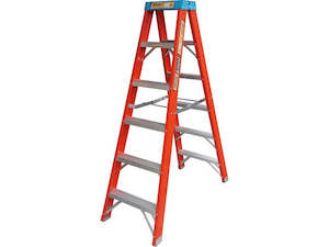 King 1.8M (6 Ft) Industrial Fibreglass Double Sided Step Ladder