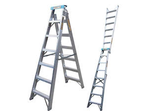 Ladders Scaffolding: King 1.8m (6ft) Aluminium Industrial Combination Step And Extension Ladder - The King Of Versatility
