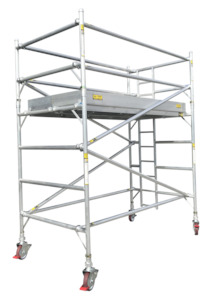 Titan Double Width Integrated Ladder Mobile Tower Scaffolding - 4.0m Working Height