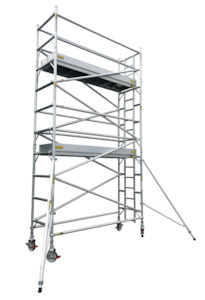Titan Single Width Integrated Ladder Mobile Tower Scaffolding - 6.0m Working Height