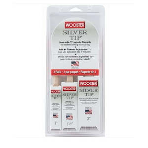 3 Pack - Mixed Wooster Silver Tip V Paint Brushes (short handled)