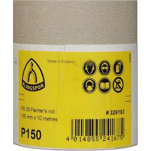10m x 115mm Klingspor PS33 Zinc Stearate Sanding Rolls - Perfect For Decorating Applications