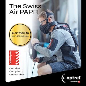 Respirators Safety Work Wear Respirators: Optrel Swiss Air - Perfect Breathing Air With No Fit Testing Required - BACK IN STOCK END OF SEPTEMBER