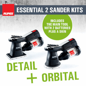 Sanders Power Tools: Rupes 18V Random Orbital 125mm & Detail Sander Kit - Premium Cordless Twin Pack