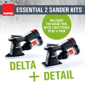 Sanders Power Tools: Premium Finishing Sander Twin Pack - Rupes 18V Cordless Detail & Delta Sander Kit