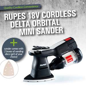 Sanders Power Tools: Rupes 18V Cordless Delta Orbital Mini Sander Includes 100 Sanding Discs