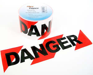 Speciality Tapes Masking Tapes: Red / White Barrier Danger Tape, Non Adhesive