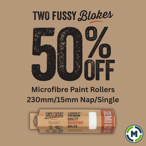 Frontpage: 230mm x 15mm Two Fussy Blokes Microfibre Roller Sleeves