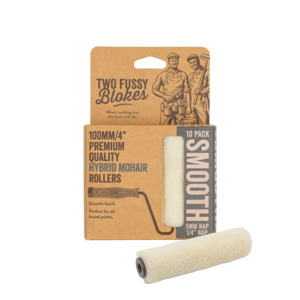 Frontpage: 100mm x 5mm Two Fussy Blokes Mohair Hybrid Mini Paint Rollers - 10 Pack