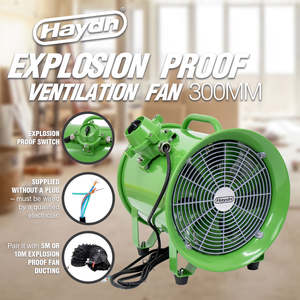 300mm Explosion Proof Ventilation Fan - Ideal For Portable Overspray Applications