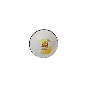 GM County Star Leather Cricket Ball (White)