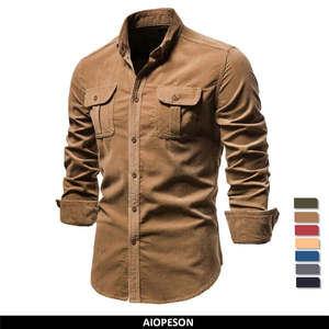 Mens Tops Shirts And T Shirts: Men's Business Casual Corduroy Shirt