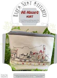 Hares Nest Stitchery: Hare's Nest Stitchery ~All Aboard #Ort~ Fabric & Thread Kit & Pattern