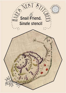 Hares Nest Stitchery: Hare's Nest Stitchery ~"Snail Friend" Single Stencil