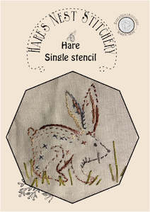 Hares Nest Stitchery: Hare's Nest Stitchery ~"Hare" Single Stencil