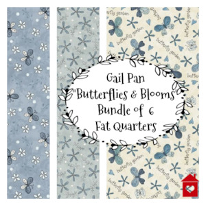 Gail Pan: Gail Pan "Butterflies & Blooms" Bundle of 5 Fat Quarters