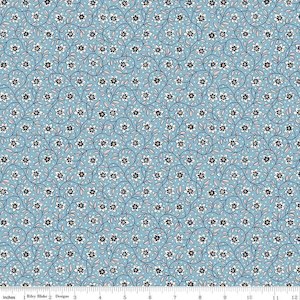 Liberty Fabrics: Liberty Fabrics - Denim Florals~Lily Trail B