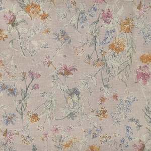 Linen Fabric: Hokkoh Linen mix~ Meadow flowers~ dusty rose