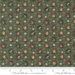 Reproduction Fabrics: "Fluttering Leaves"~ Late Bloomers~ Evergreen