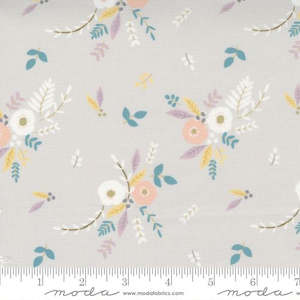 Little Ducklings ~Paper + Cloth~ warm grey~floral bouquet