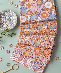 Bundle Save: Tilda "Wallflower"~ Caramel/Thristle Bundle of 5 Fat Quarters