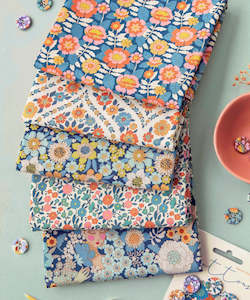 Tilda "Wallflower"~ Blue Bundle of 5 Fat Quarters