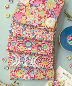 Bundle Save: Tilda "Wallflower"~ Burgindy/Pink Bundle of 5 Fat Quarters