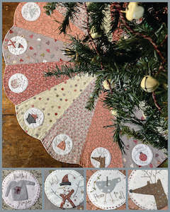 Hatched Patched: Hatched & Patched~Around for Christmas Tree Skirt~ Pattern with fabrics & thread kit