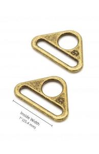 Flat Triangle Ring (1") 2pk - byannie Antique Brass