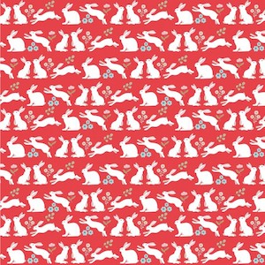 Poppie Cotton~Poppies Patchwork Club~Red Peter Rabbit