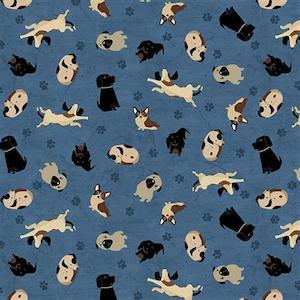 A Dog's Life- Tossed Dogs~ dark denim