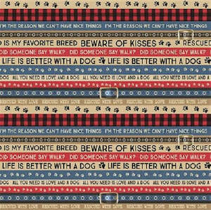 A Dogs Life Designed By Dan Dipaolo: A Dog's Life- word stripe~ multi colour
