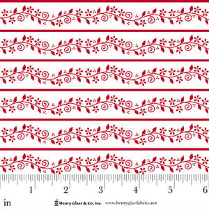 Gail Pan~Redberry Lane~ Viney Stripe ~ White