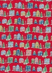 Christmas Craft: Liberty Fabrics - Deck The Halls- Village~ Red