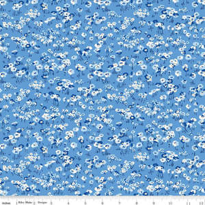 End Of Bolts: Liberty~ Garden Party~Blue China Darling Daisies A
