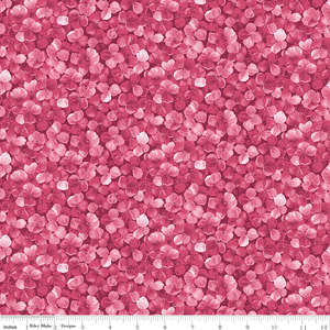 Hydrangeas in the Garden~ Raspberry allover floral